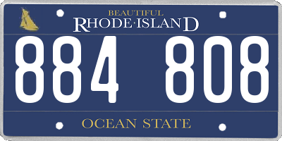 RI license plate 884808