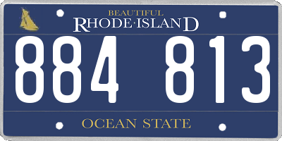 RI license plate 884813