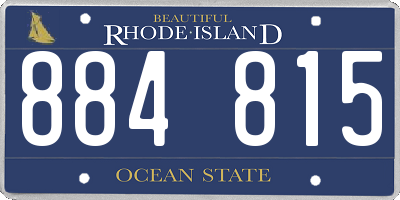 RI license plate 884815