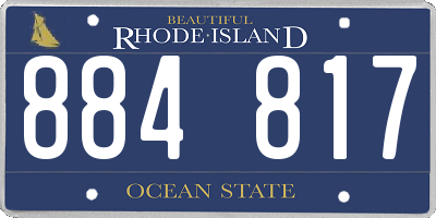RI license plate 884817