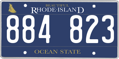 RI license plate 884823
