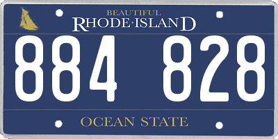 RI license plate 884828