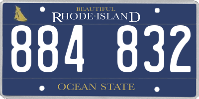 RI license plate 884832