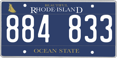 RI license plate 884833