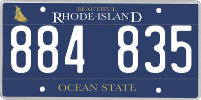 RI license plate 884835