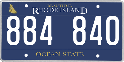 RI license plate 884840
