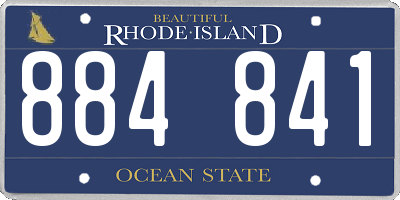 RI license plate 884841