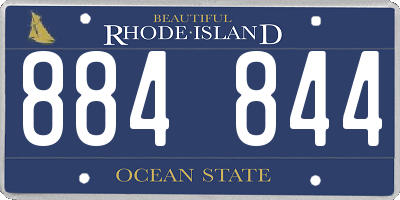 RI license plate 884844