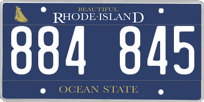 RI license plate 884845