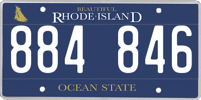 RI license plate 884846