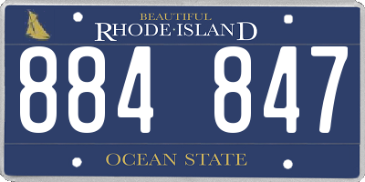 RI license plate 884847