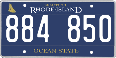 RI license plate 884850