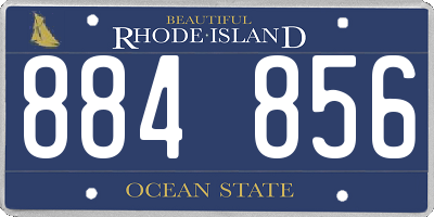 RI license plate 884856