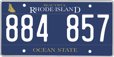 RI license plate 884857