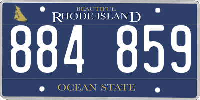 RI license plate 884859