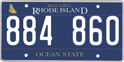 RI license plate 884860