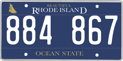 RI license plate 884867