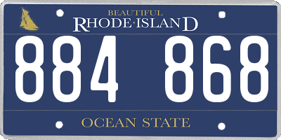 RI license plate 884868