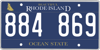 RI license plate 884869