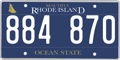 RI license plate 884870