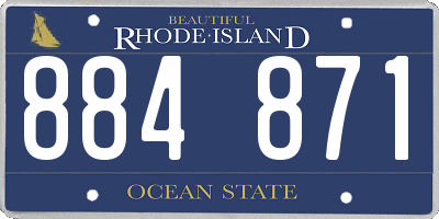 RI license plate 884871