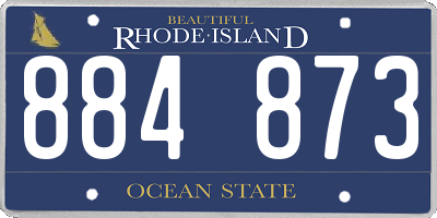 RI license plate 884873