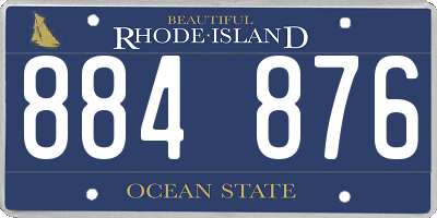 RI license plate 884876