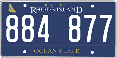 RI license plate 884877