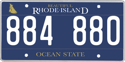 RI license plate 884880