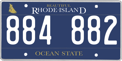 RI license plate 884882