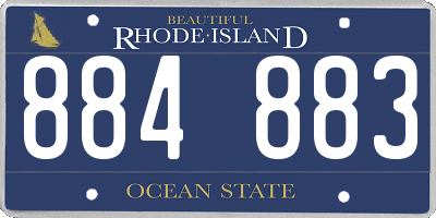 RI license plate 884883
