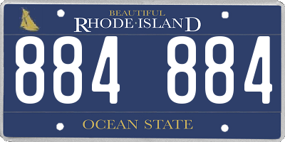 RI license plate 884884