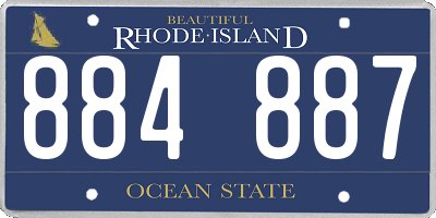 RI license plate 884887