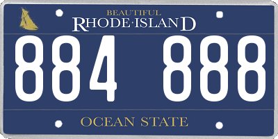 RI license plate 884888
