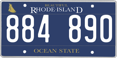 RI license plate 884890