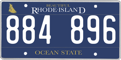 RI license plate 884896