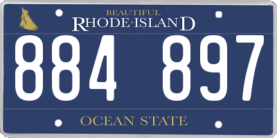 RI license plate 884897