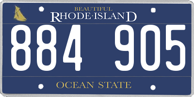RI license plate 884905