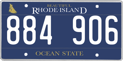RI license plate 884906