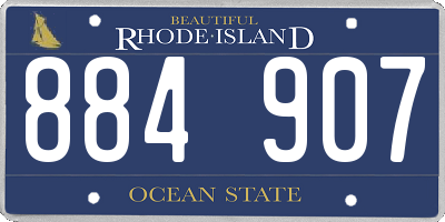 RI license plate 884907