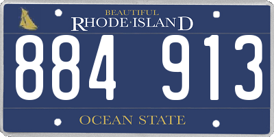 RI license plate 884913