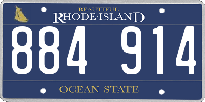 RI license plate 884914