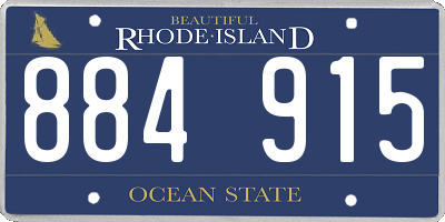 RI license plate 884915