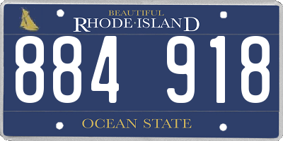 RI license plate 884918