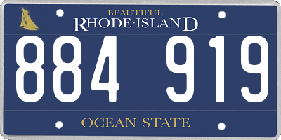 RI license plate 884919