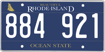 RI license plate 884921