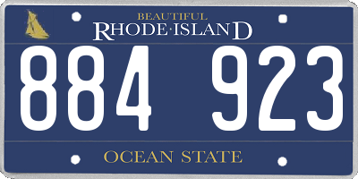 RI license plate 884923