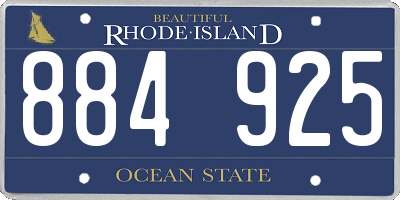 RI license plate 884925