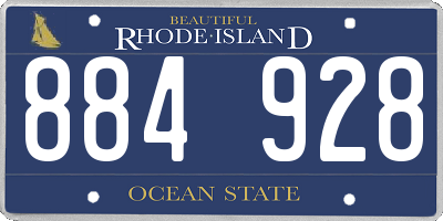 RI license plate 884928