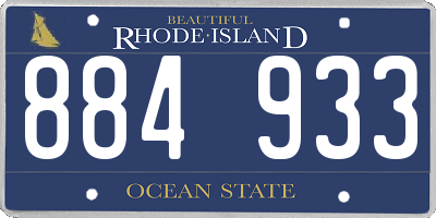 RI license plate 884933